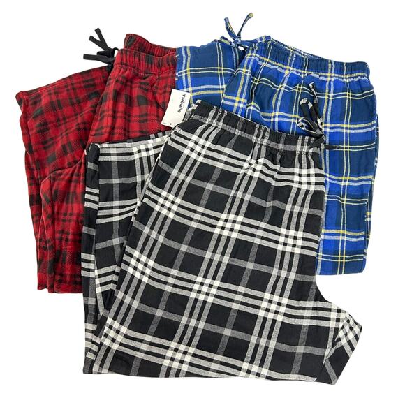 NWT Blue Black Red Men's Sonoma Essential Pants Pajamas lot of 3 3XB pj's L31 - Picture 1 of 9